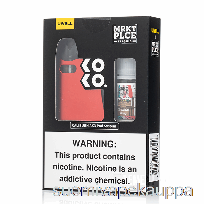 Vape Netistä Uwell X Dv Caliburn Ak3 Kit + 50mg Nic Suolaa [punainen] Mrkt Plce - Kielletty Marja